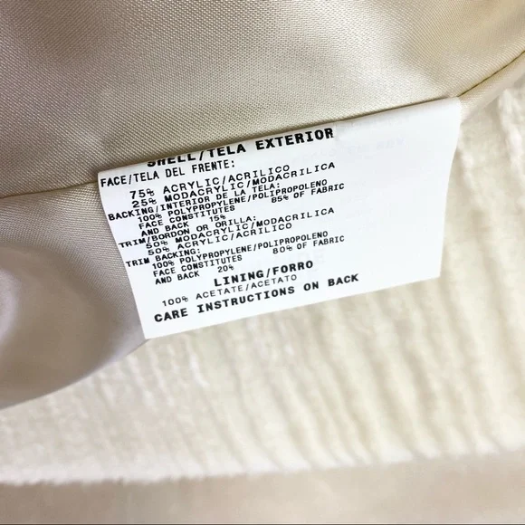 VINTAGEMonterey Fashion USA Cream Glam Vogue Faux Fur Medium Weight Coat